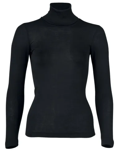 Camiseta Cuello Alto de Seda y Lana Merino para Mujer - Engel